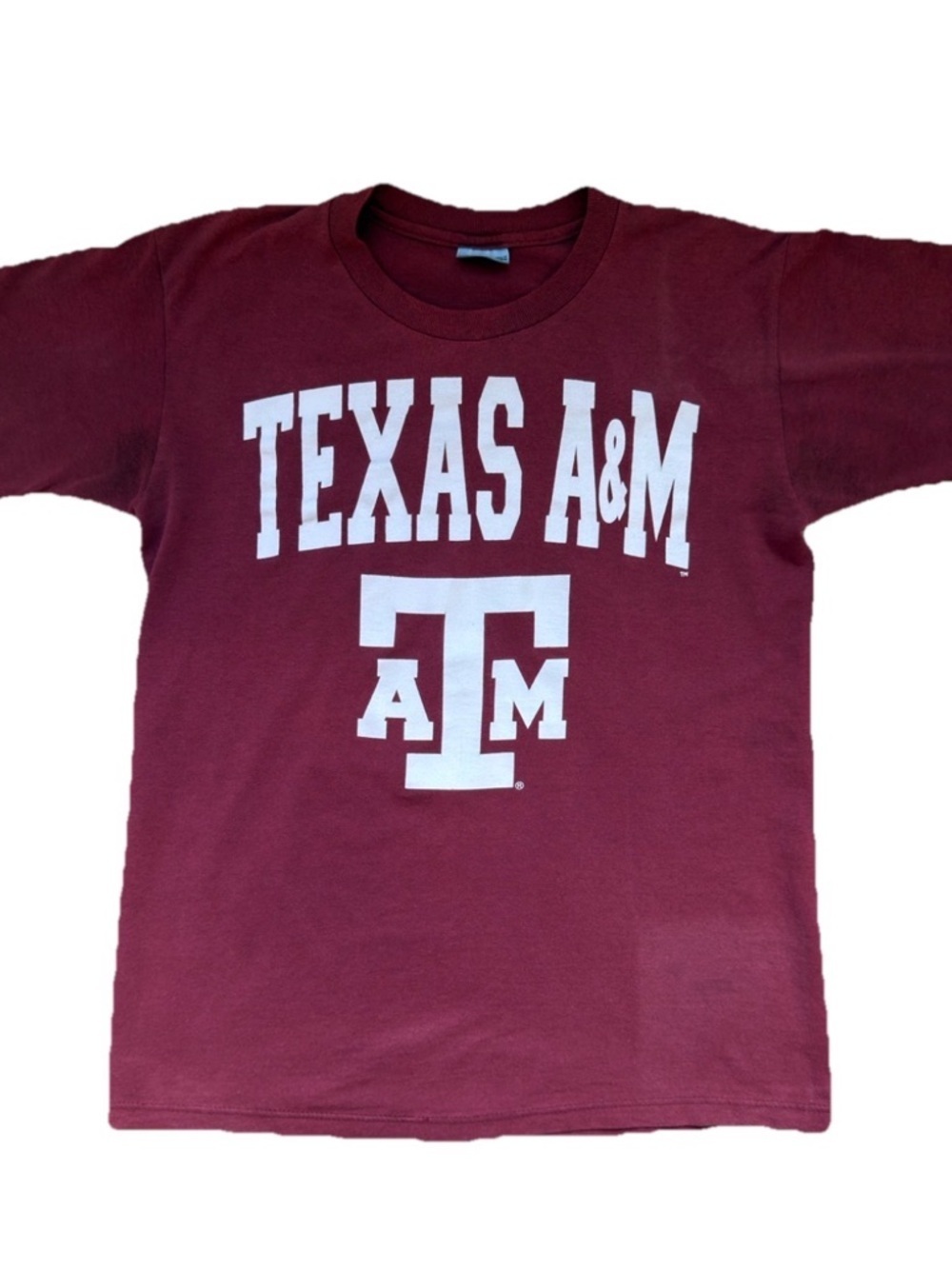 Vintage 80s Texas A&M Aggies Stedman Super 50 Shirt Made In USA Maroon Sz M